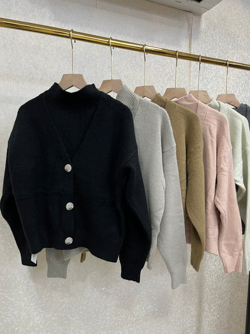 Winter High Neck Tops With Cardigan Sets